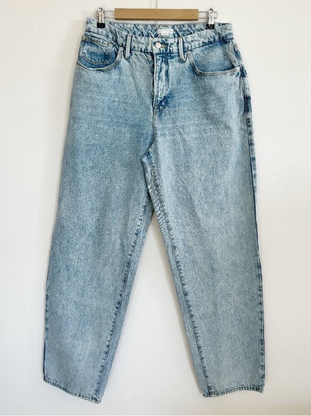 Good American Light Blue High-Rise Mom Jeans
